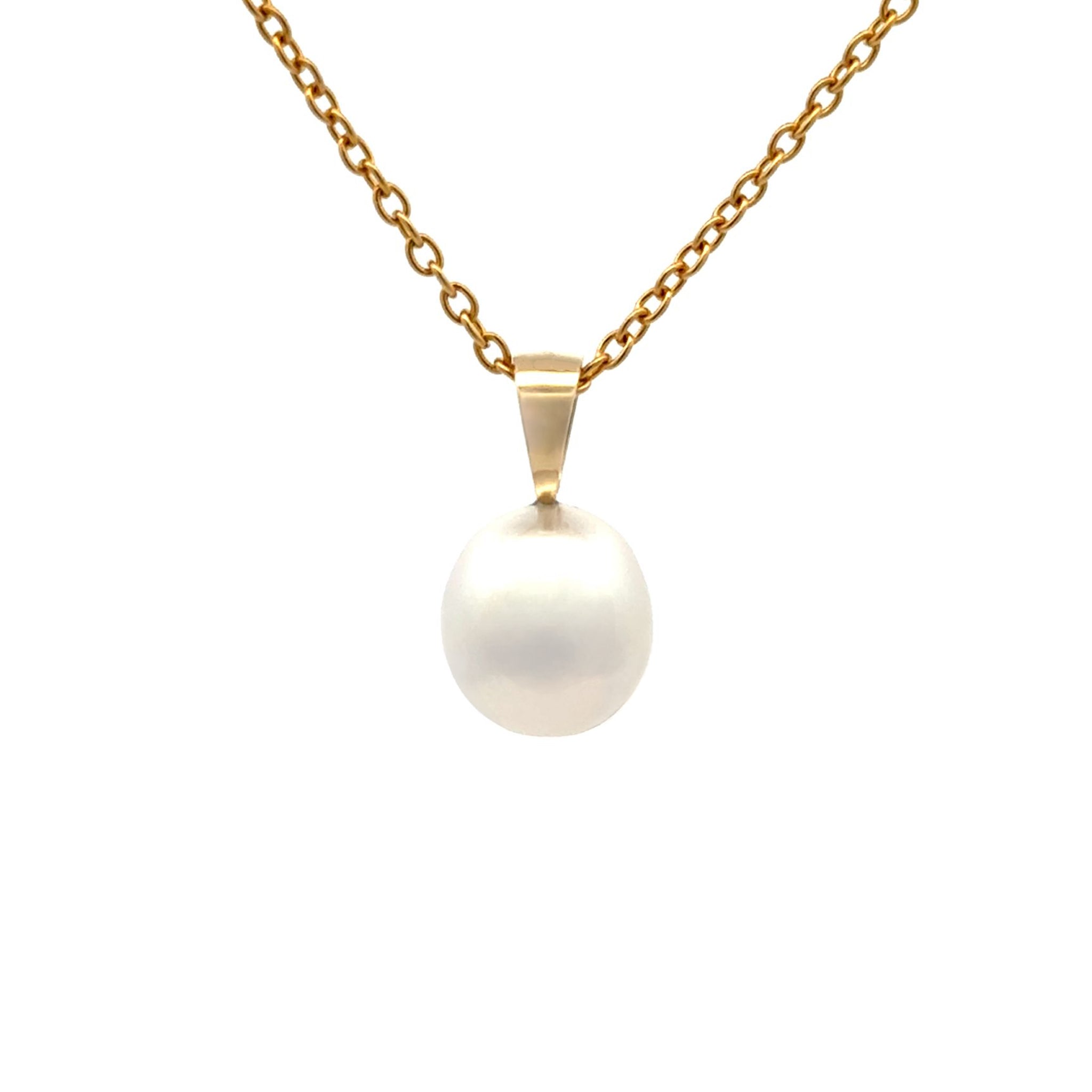 9K Yellow Gold Australian South Sea 9-10mm Cultured Pearl Pendant