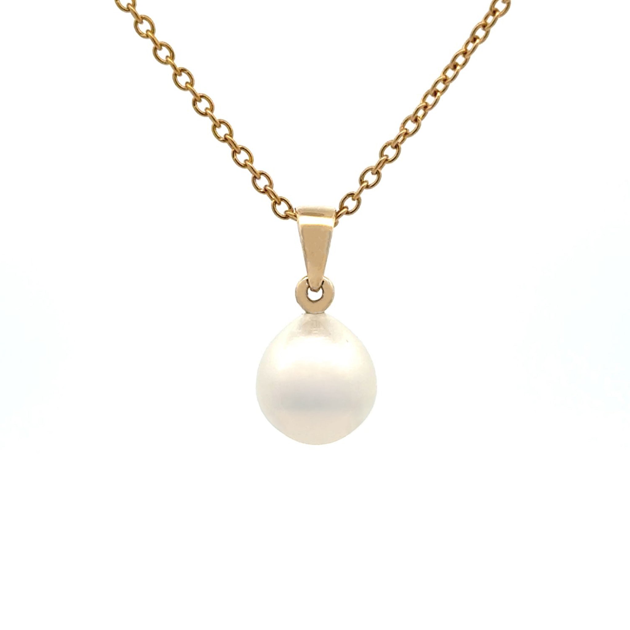 9K Yellow Gold Australian South Sea 9-10mm Cultured Pearl Pendant