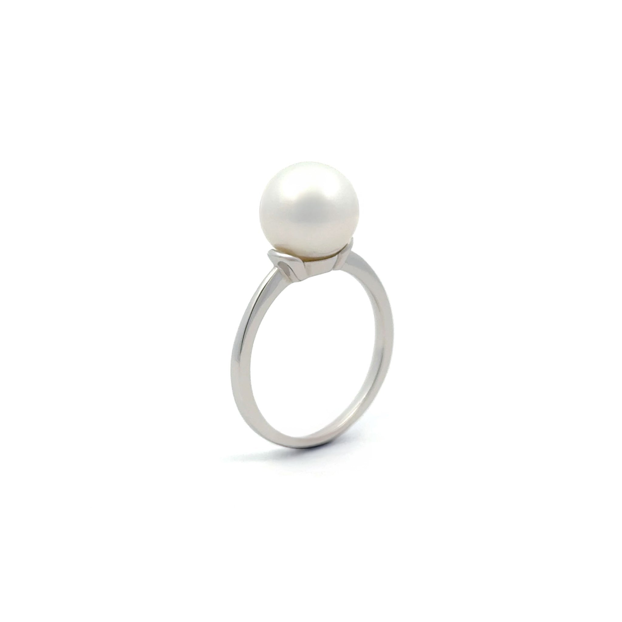 18K White Gold Australian South Sea 10-11mm Cultured Pearl Ring