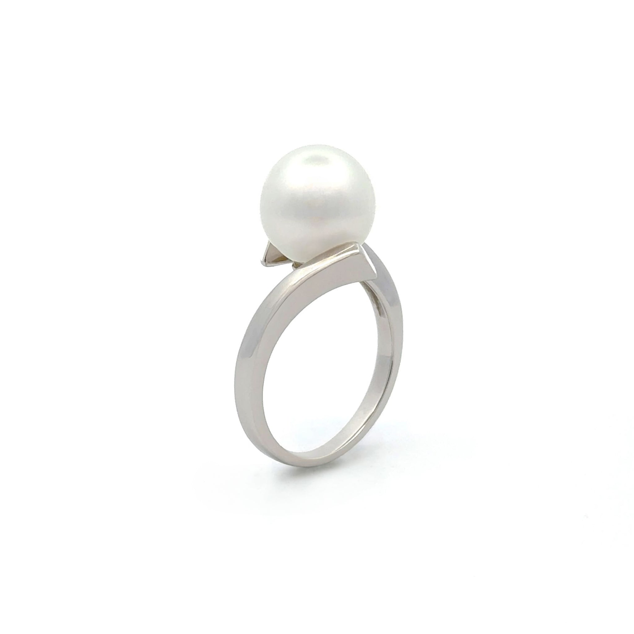 18K White Gold Australian South Sea 10 - 11mm Cultured Pearl Ring