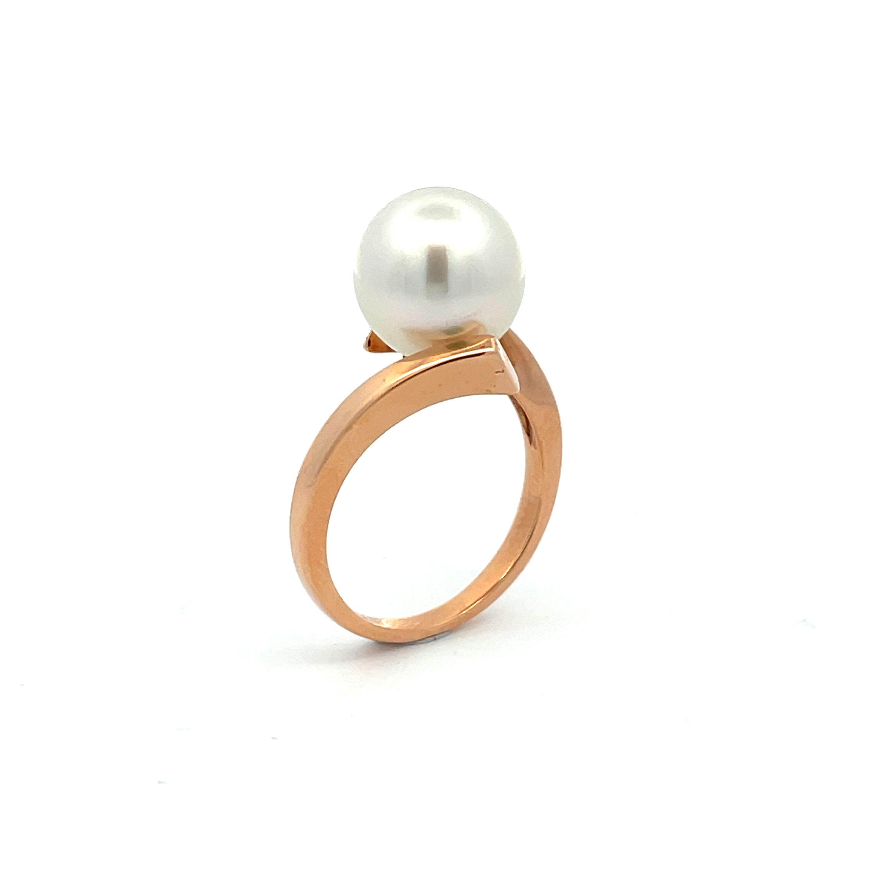 Rose gold store pearl engagement rings