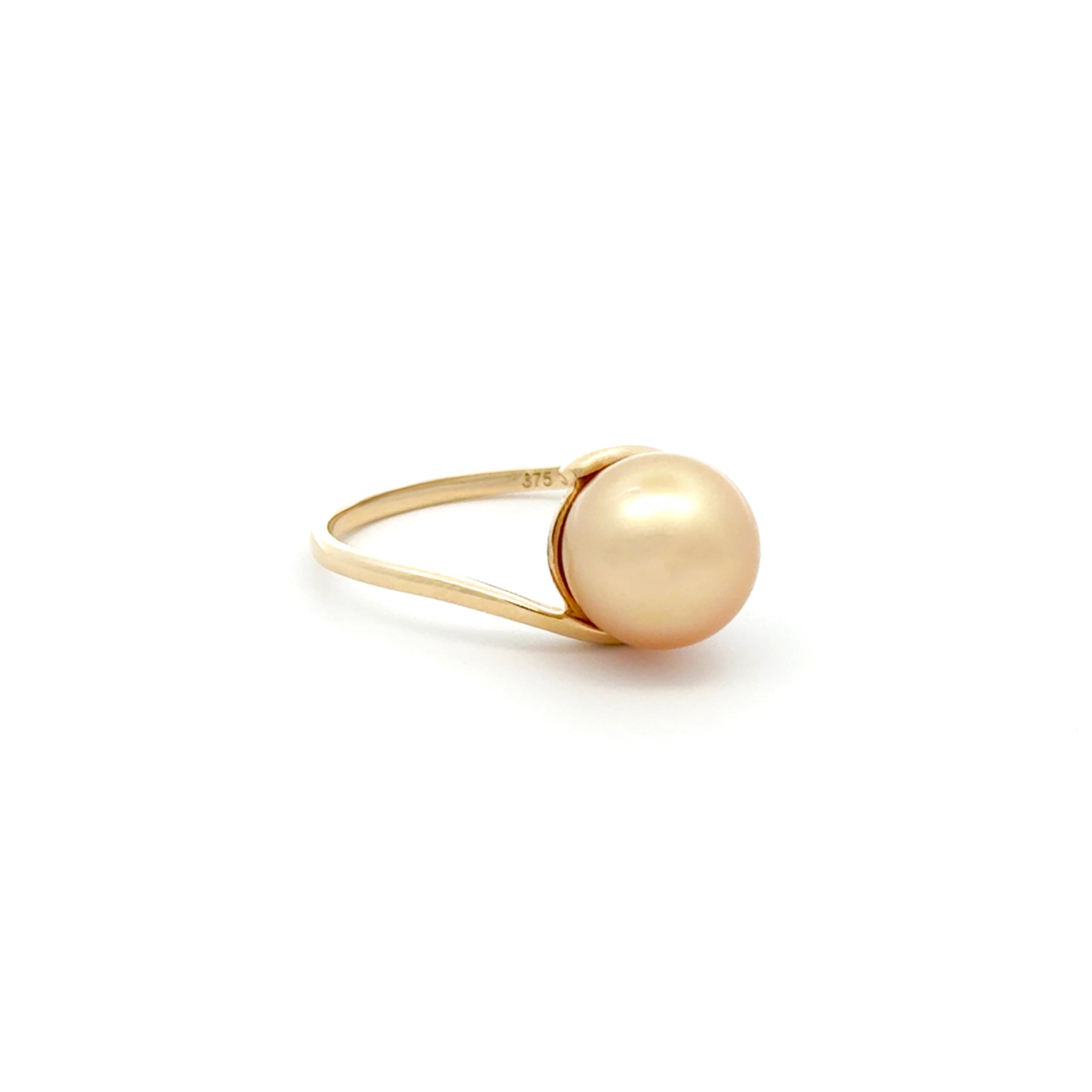 9K Yellow Gold South Sea 9 -10mm Cultured Pearl Ring