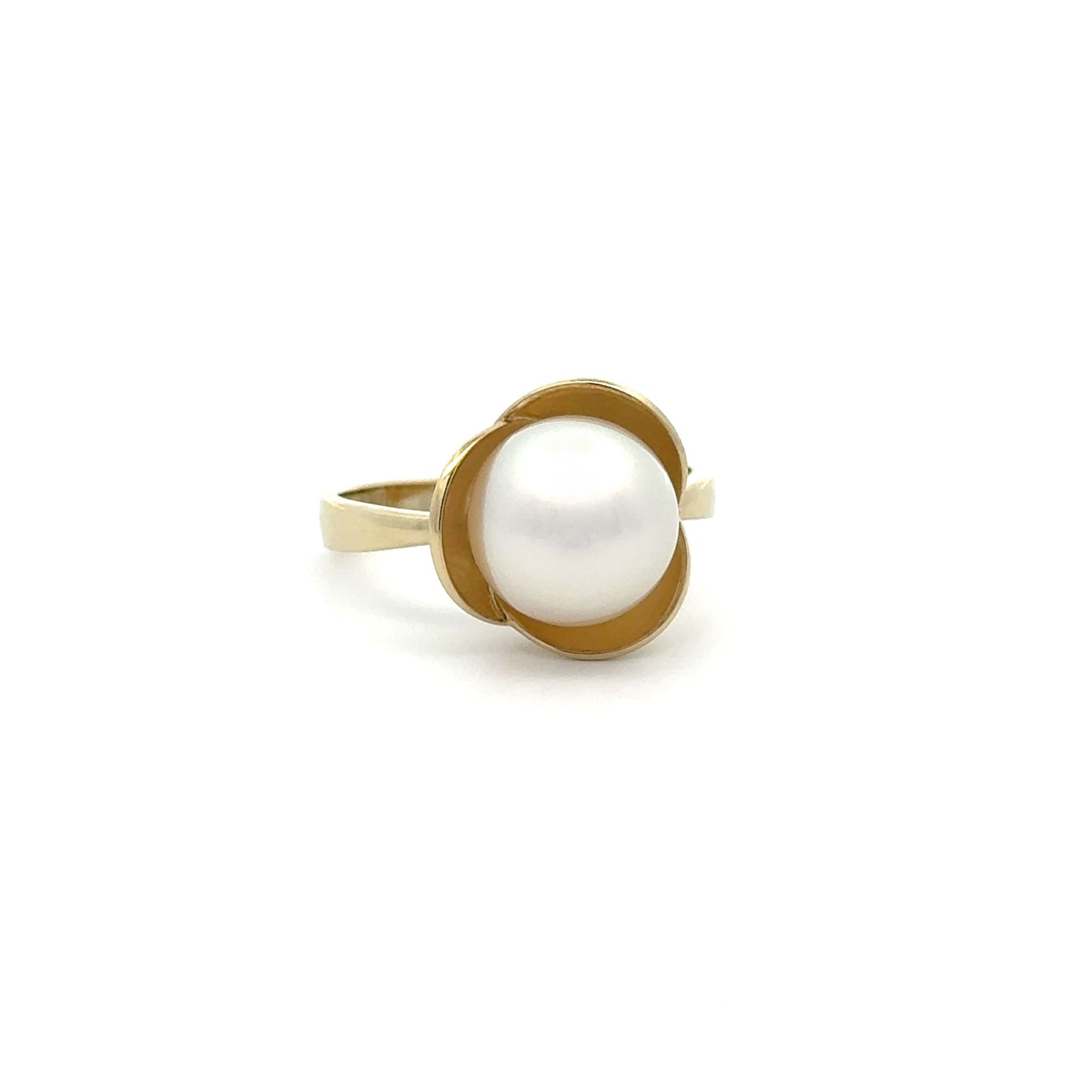 9K Yellow Gold Australian South Sea Cultured 10 -11 mm Pearl Ring