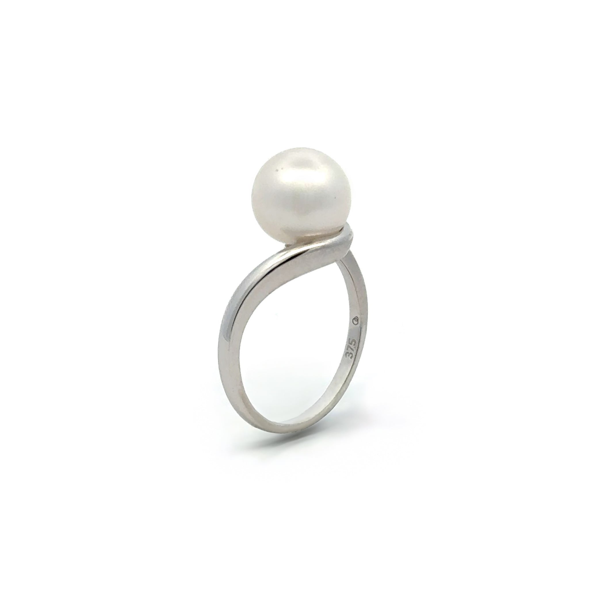 9K White Gold Australian South Sea Cultured 9-10mm Pearl Ring