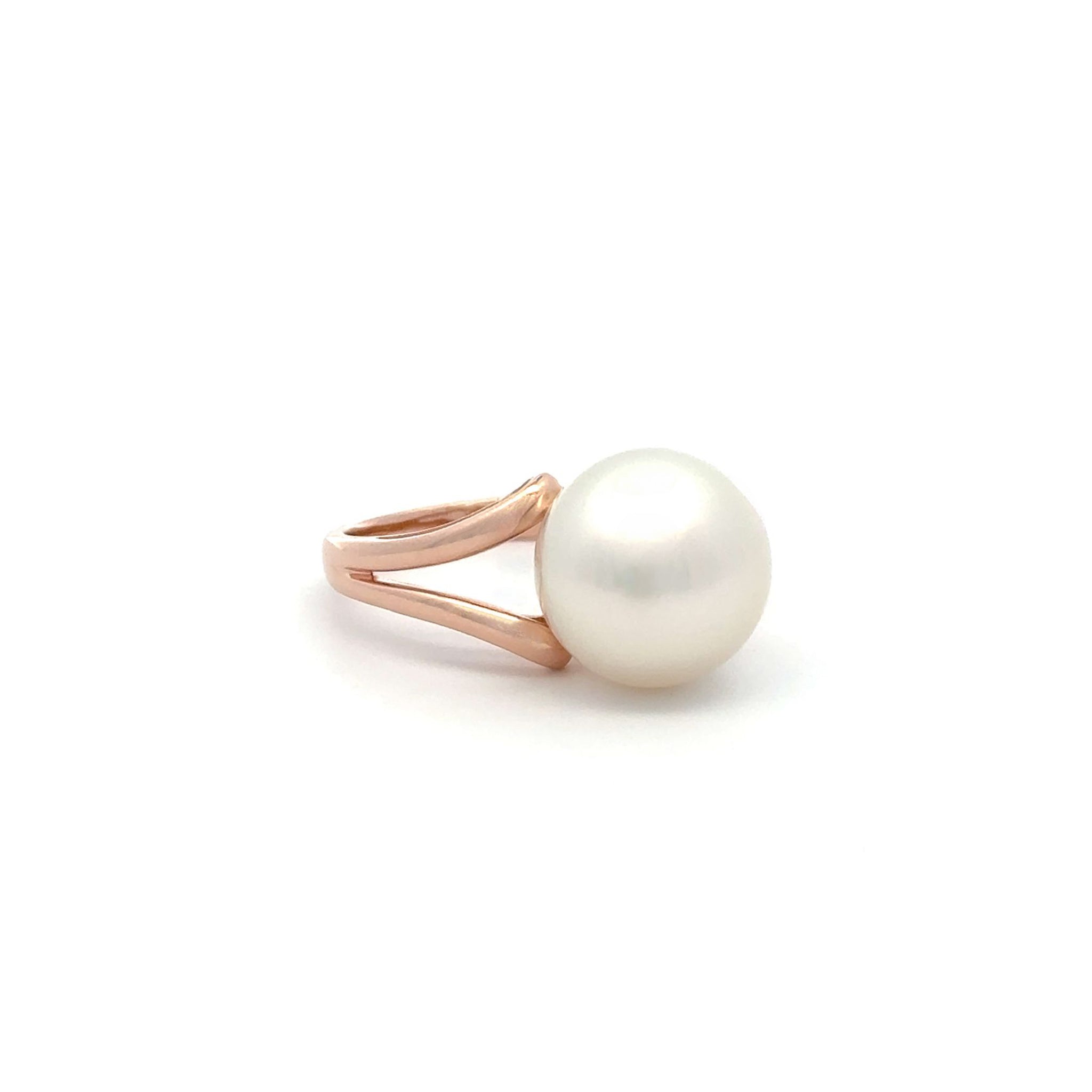 9K Rose Gold Australian South Sea Cultured Pearl Ring Size P 1/2