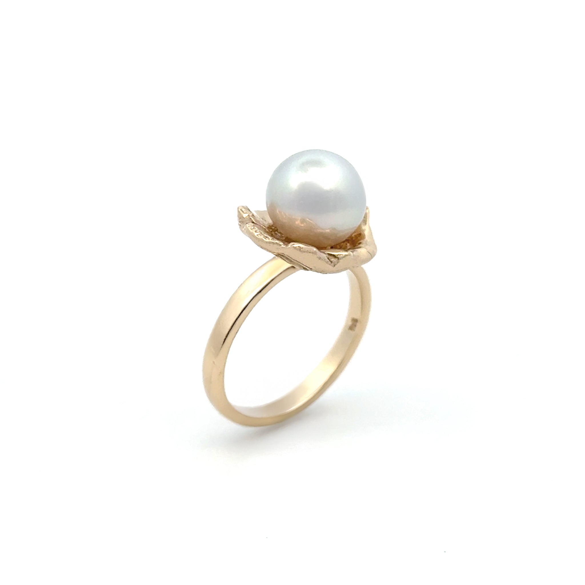 9K Yellow Gold Australian South Sea 9-10mm Cultured Pearl Ring