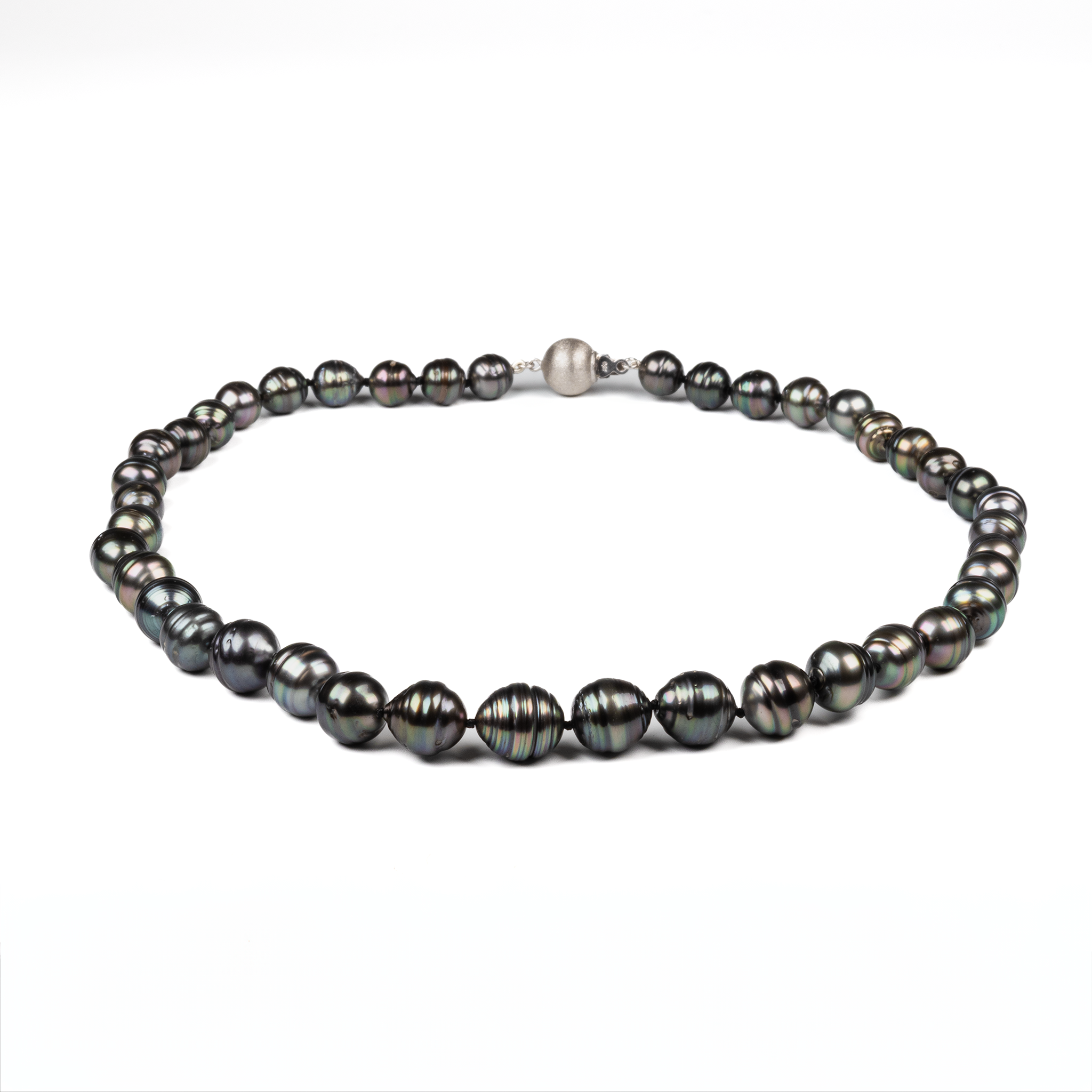 Sterling Silver Tahitian Cultured Pearl Strand