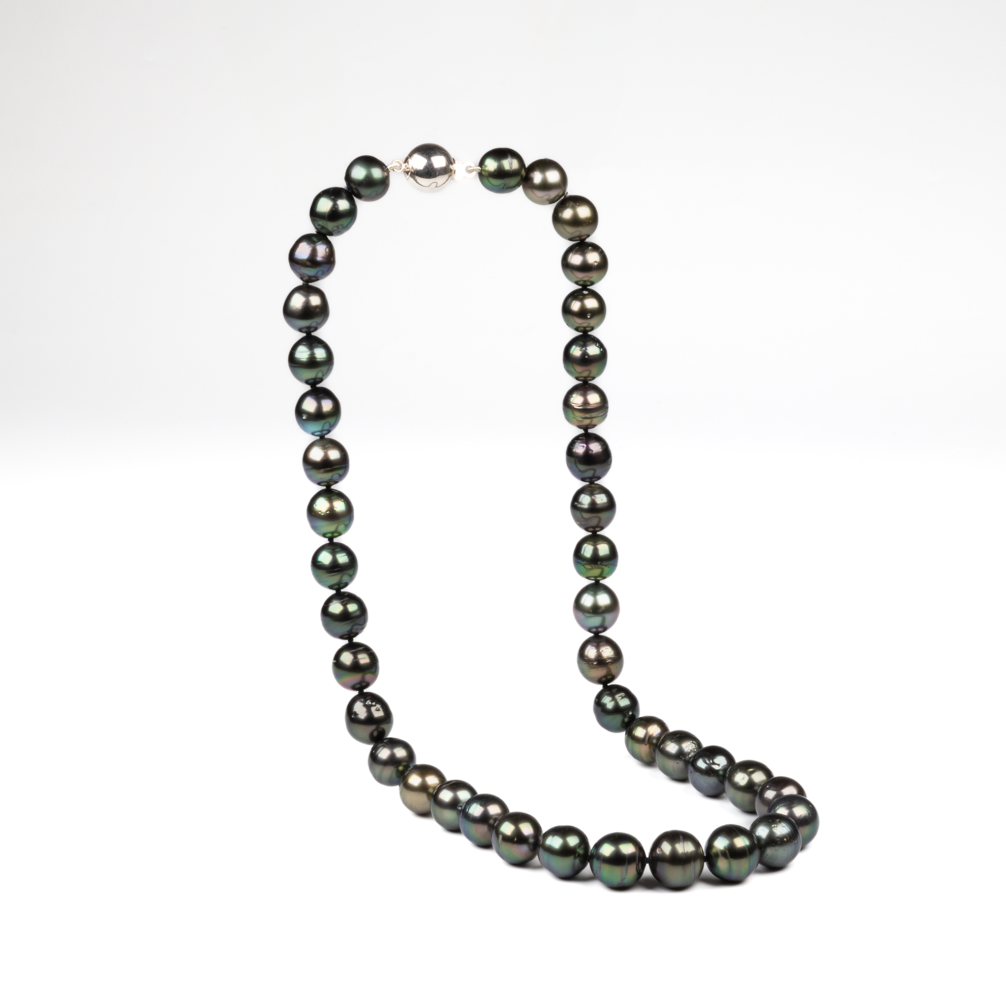 Sterling Silver Tahitian Cultured Pearl Strand