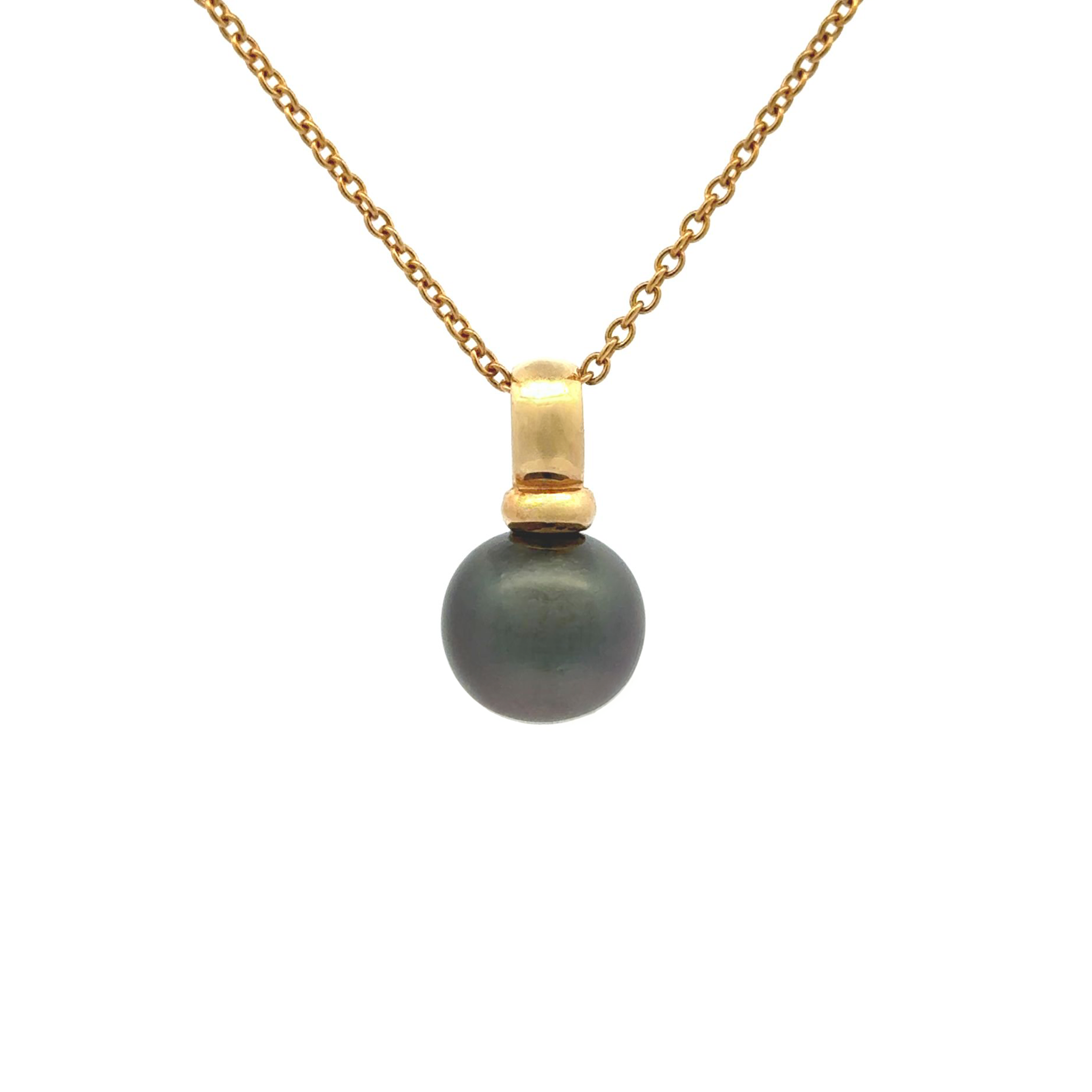 18K Yellow Gold Tahitian 11-12mm Cultured Pearl Pendant