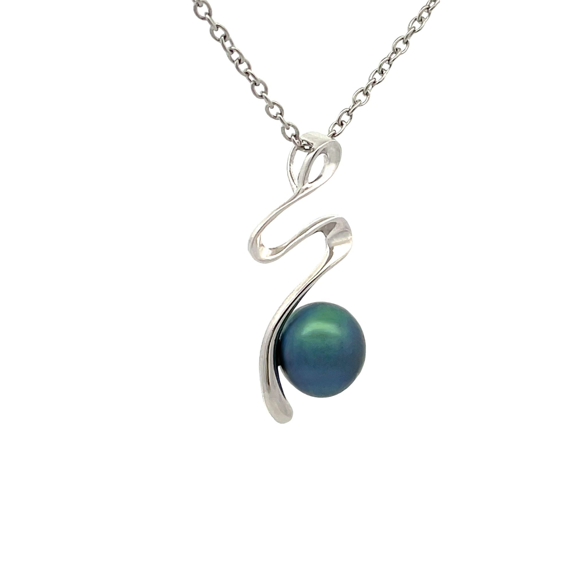 Sterling Silver Tahitian Cultured 8-9mm Pearl Pendant