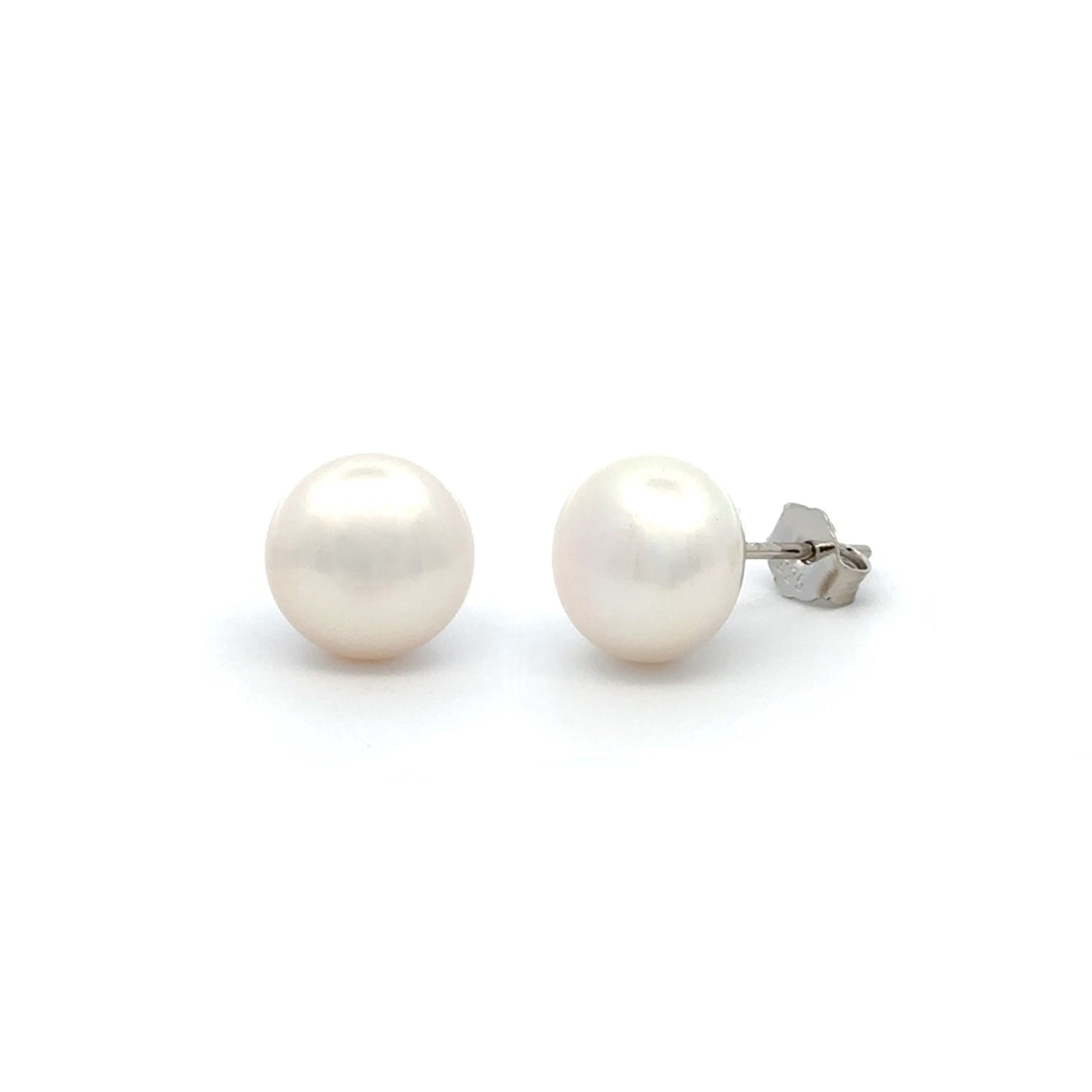 Sterling Silver Freshwater Pearl 10-10.5 mm Stud Earrings