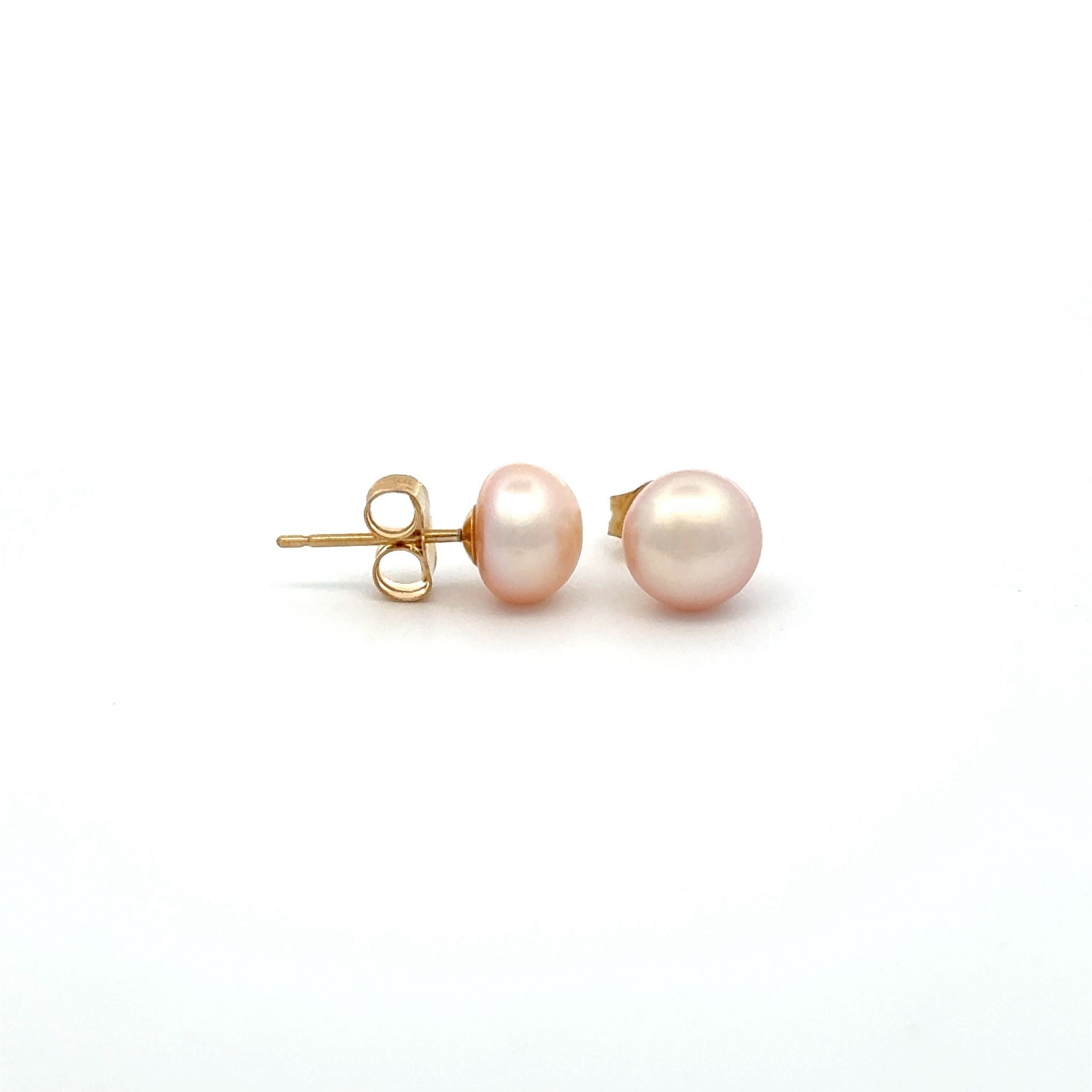 9K Yellow Gold 6-7mm Freshwater Pearl Studs