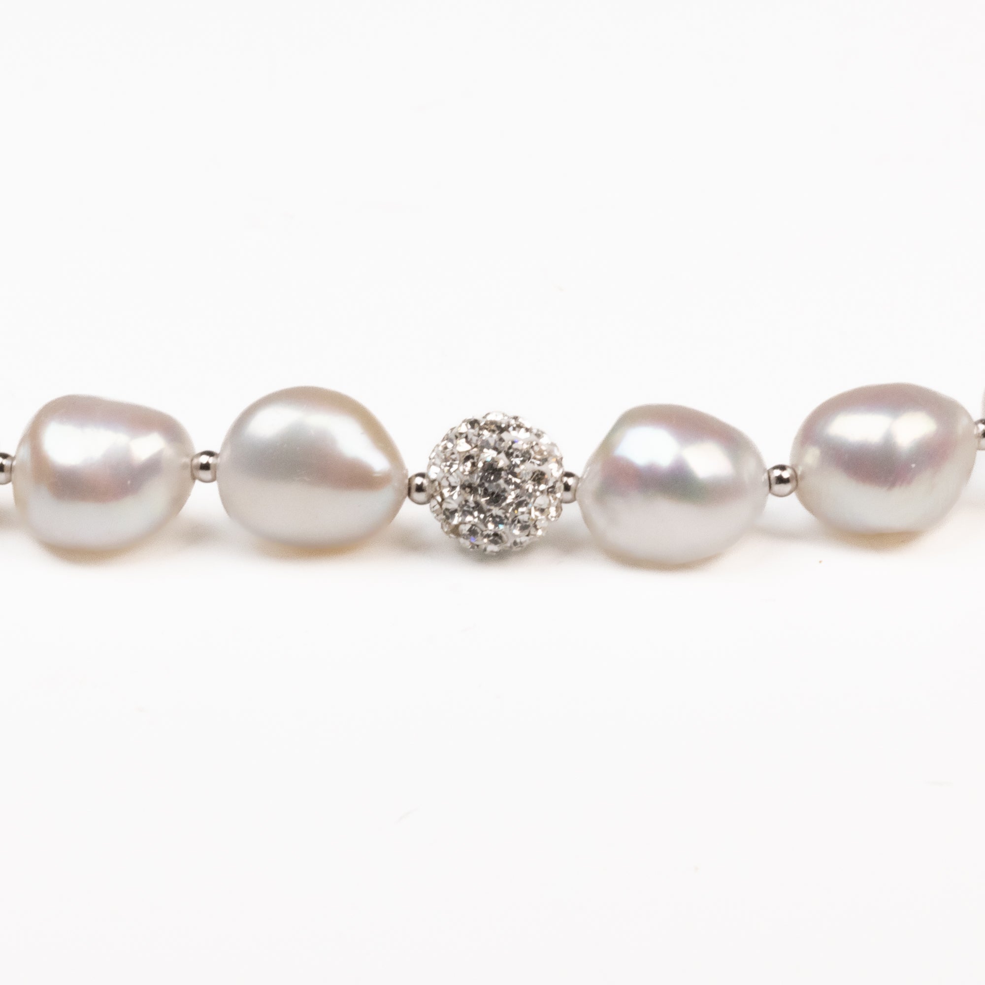 Crystal pearl necklace deals