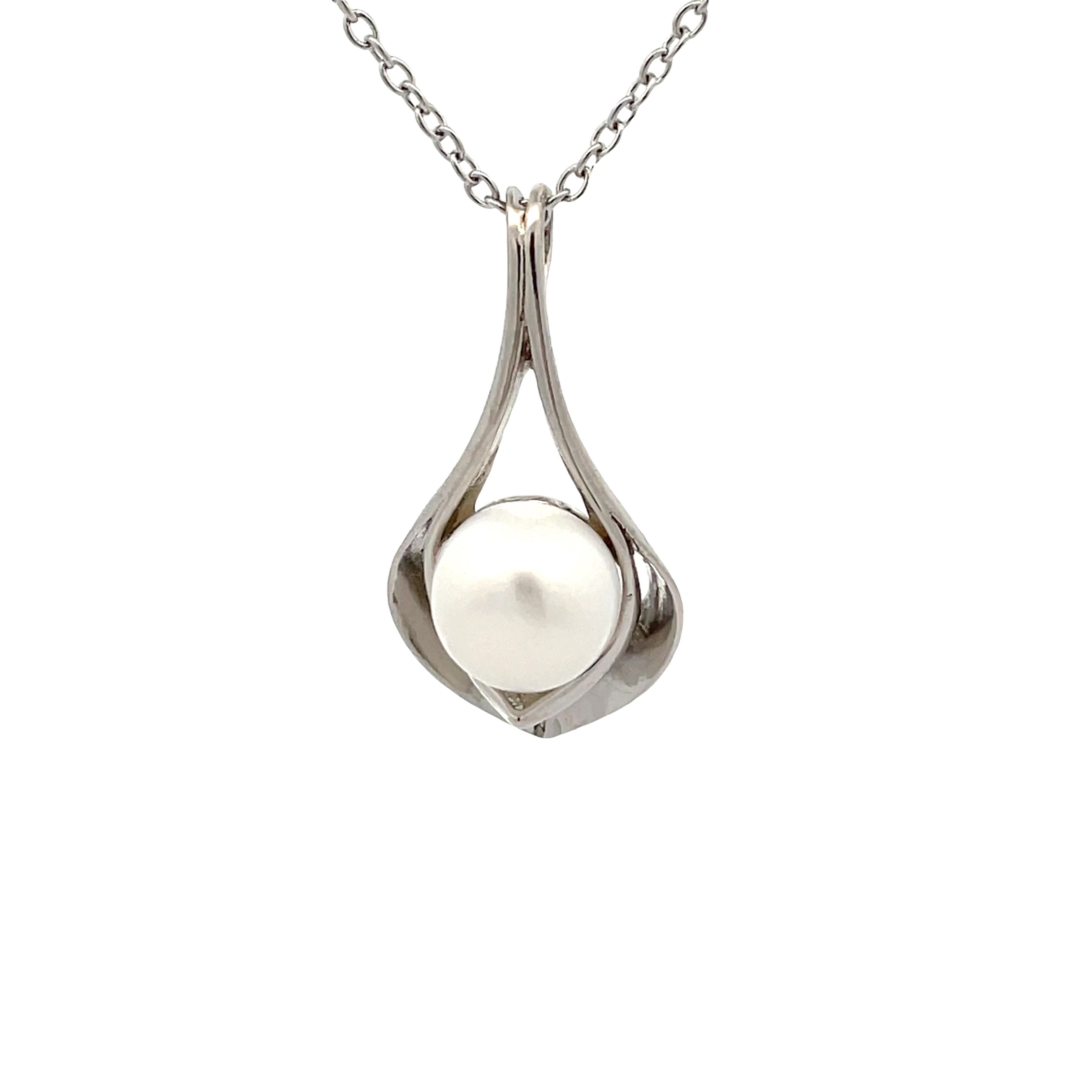 Buy Classic Pearl Statement Sterling Silver Necklace - 8mm Pearl by  Mannash™ Jewellery