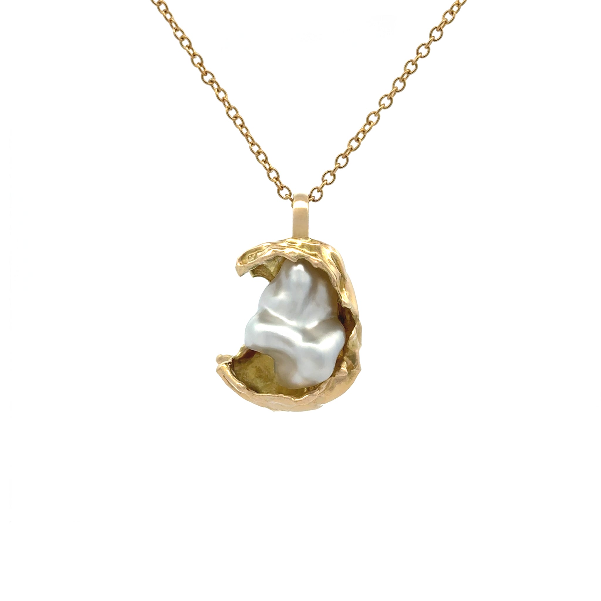 18K Yellow Gold Australian South Sea 2.3g Keshi Pearl Pendant