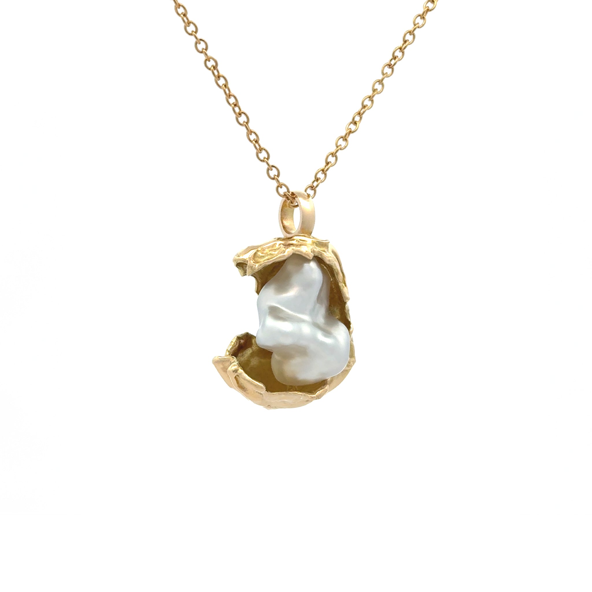 18K Yellow Gold Australian South Sea 2.3g Keshi Pearl Pendant