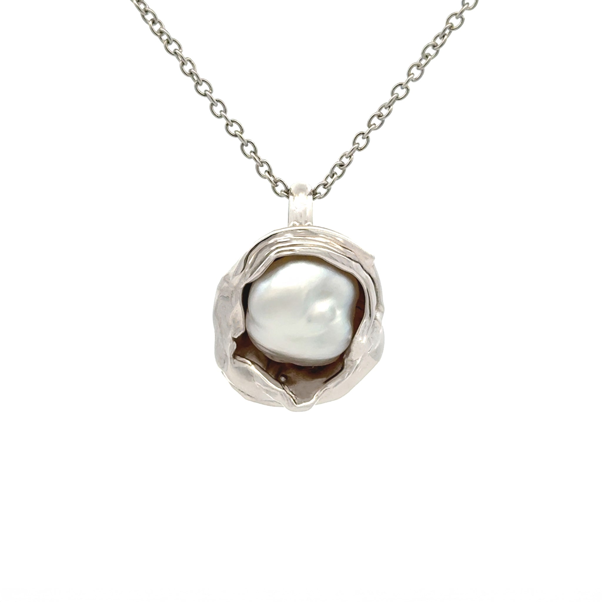 18K White Gold Australian South Sea 1.5g Keshi Pearl Pendant