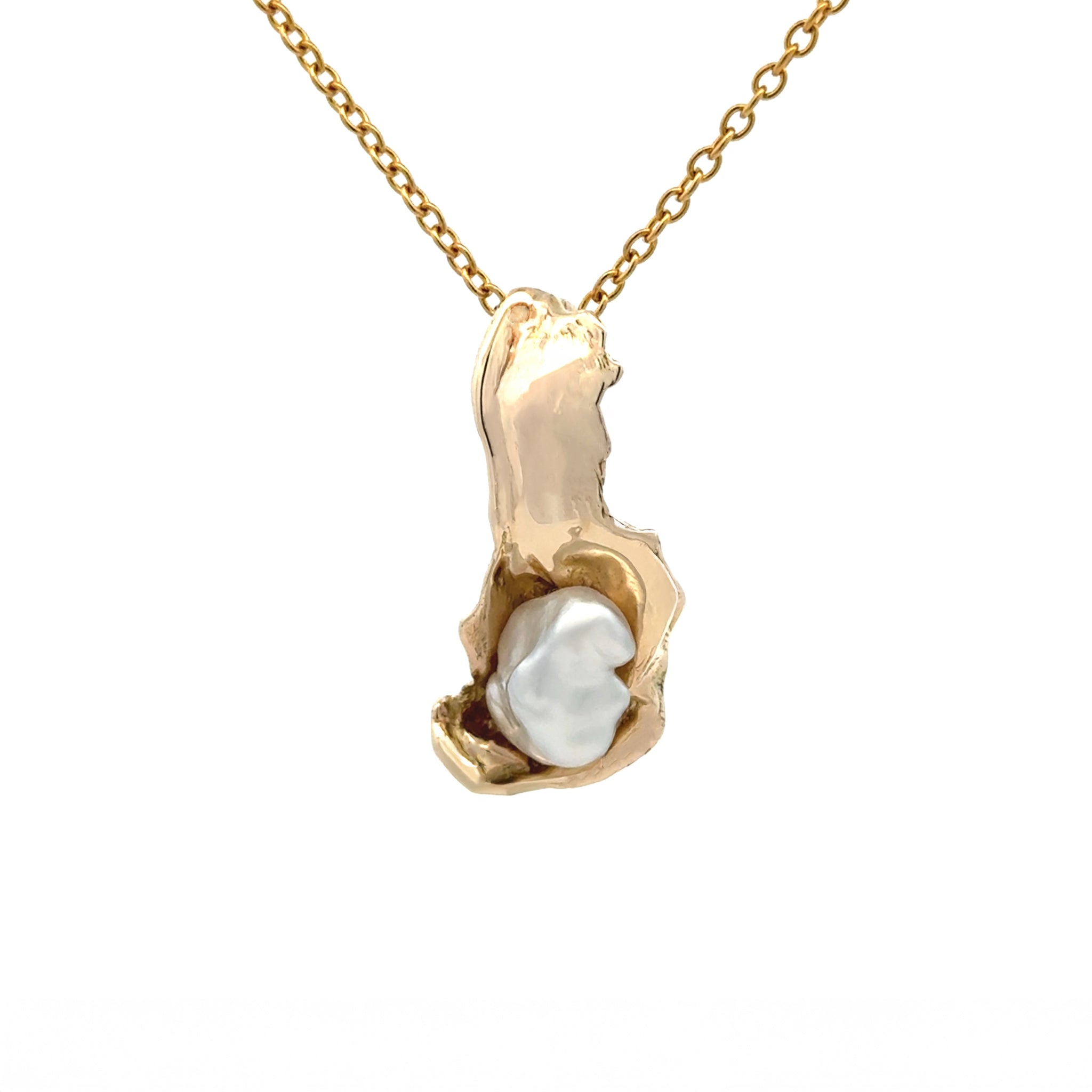 9K Yellow Gold Australian South Sea 0.4g Keshi Pearl Pendant