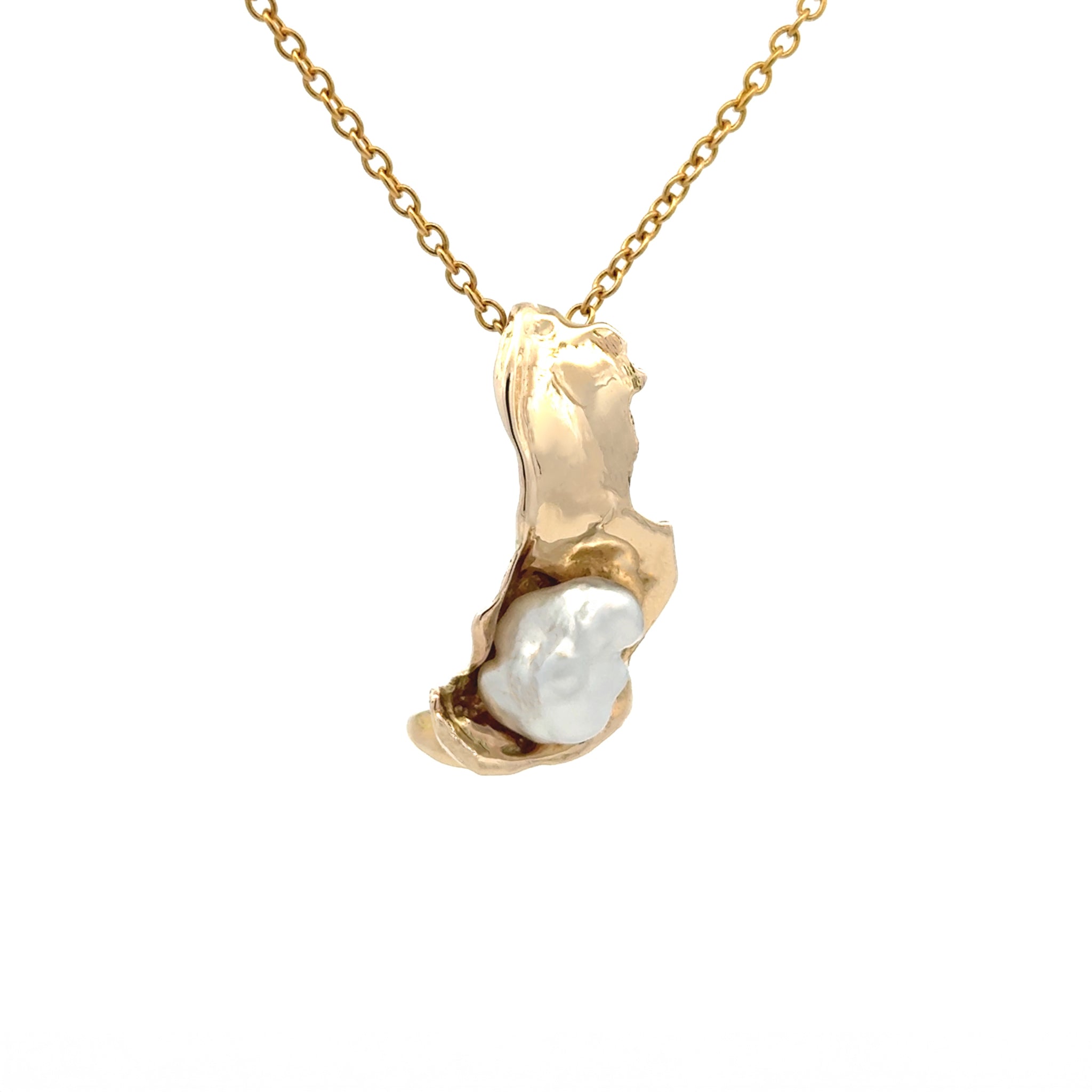 9K Yellow Gold Australian South Sea 0.4g Keshi Pearl Pendant