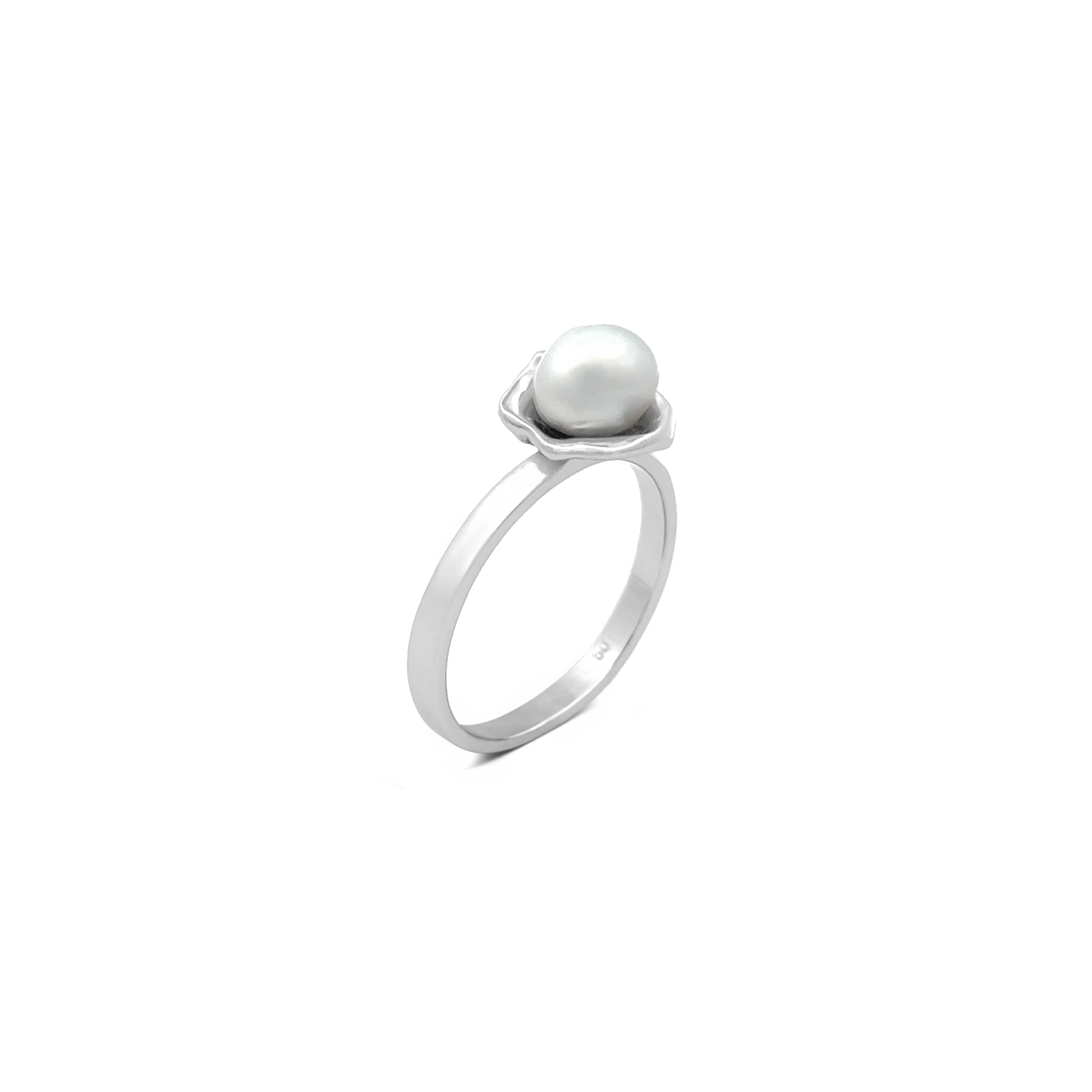 18K White Gold Australian South Sea 0.3g Keshi Pearl Ring