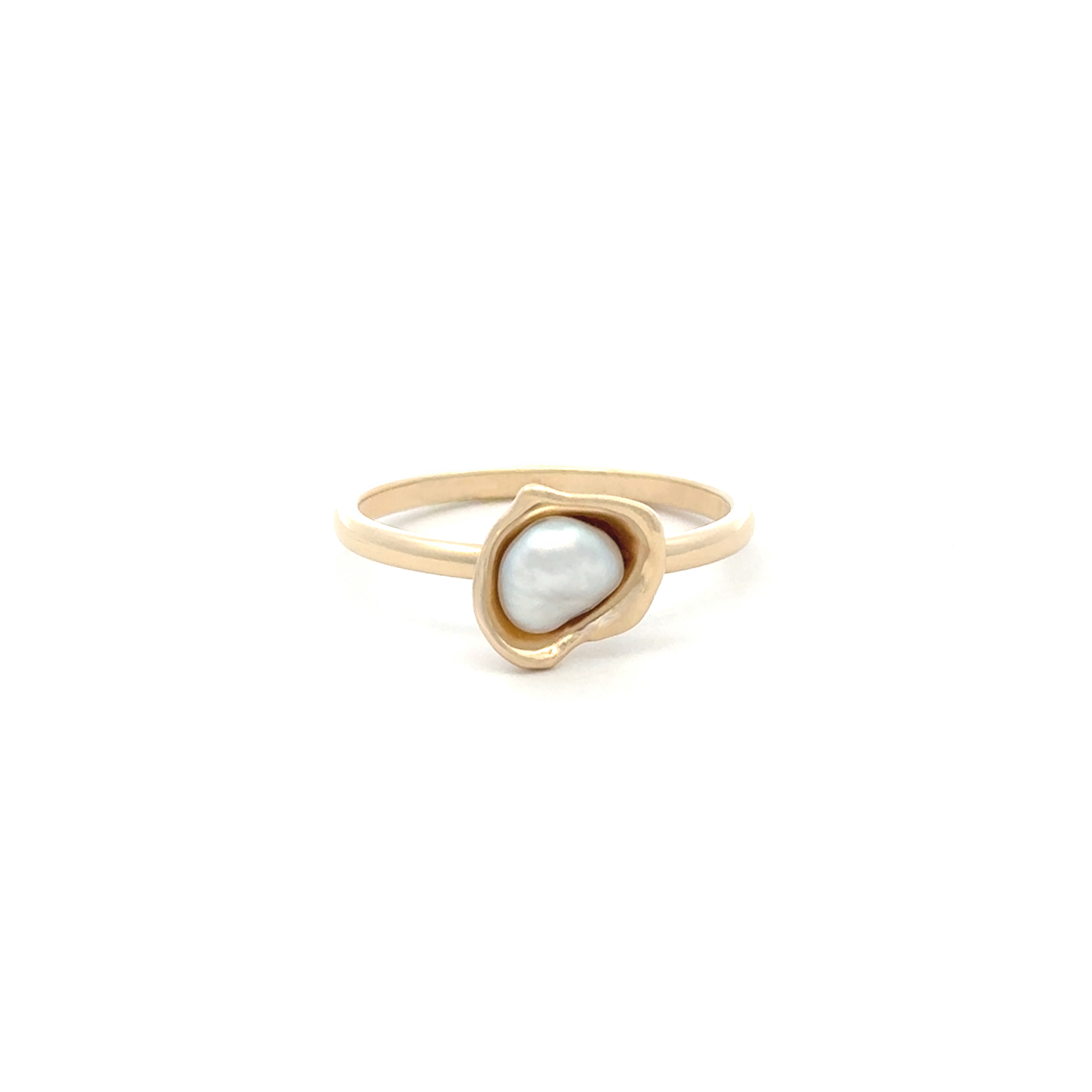 9K Yellow Gold Australian South Sea 0.2g Keshi Pearl Ring