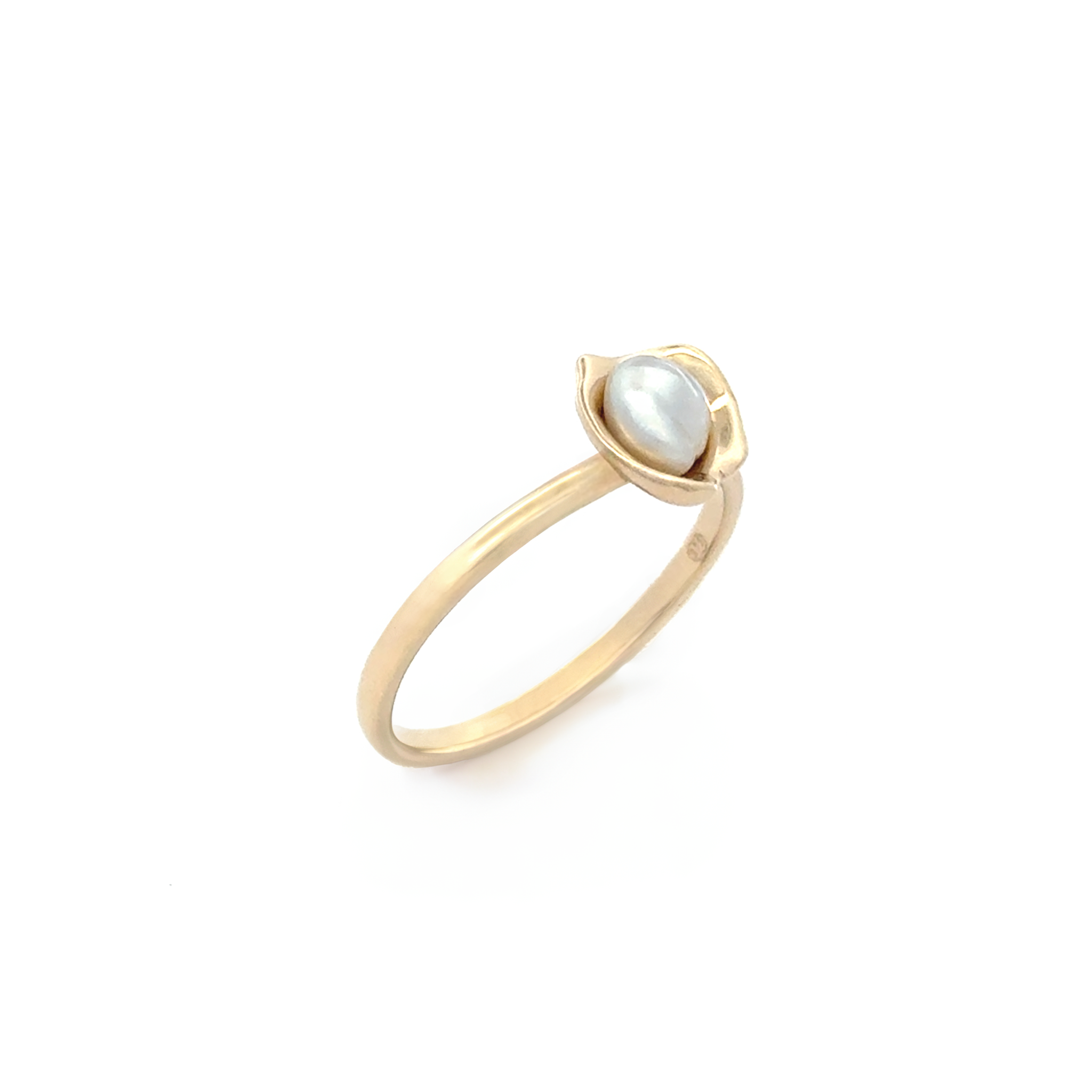 9K Yellow Gold Australian South Sea 0.2g Keshi Pearl Ring