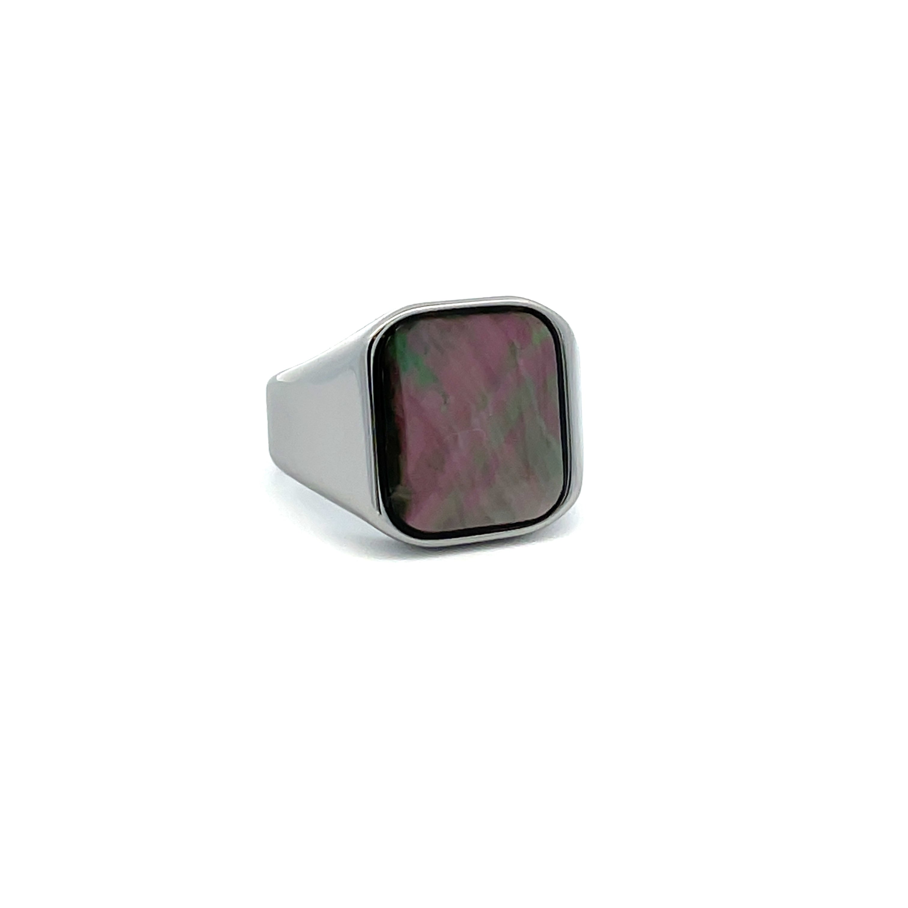 Mother of pearl signet outlet ring