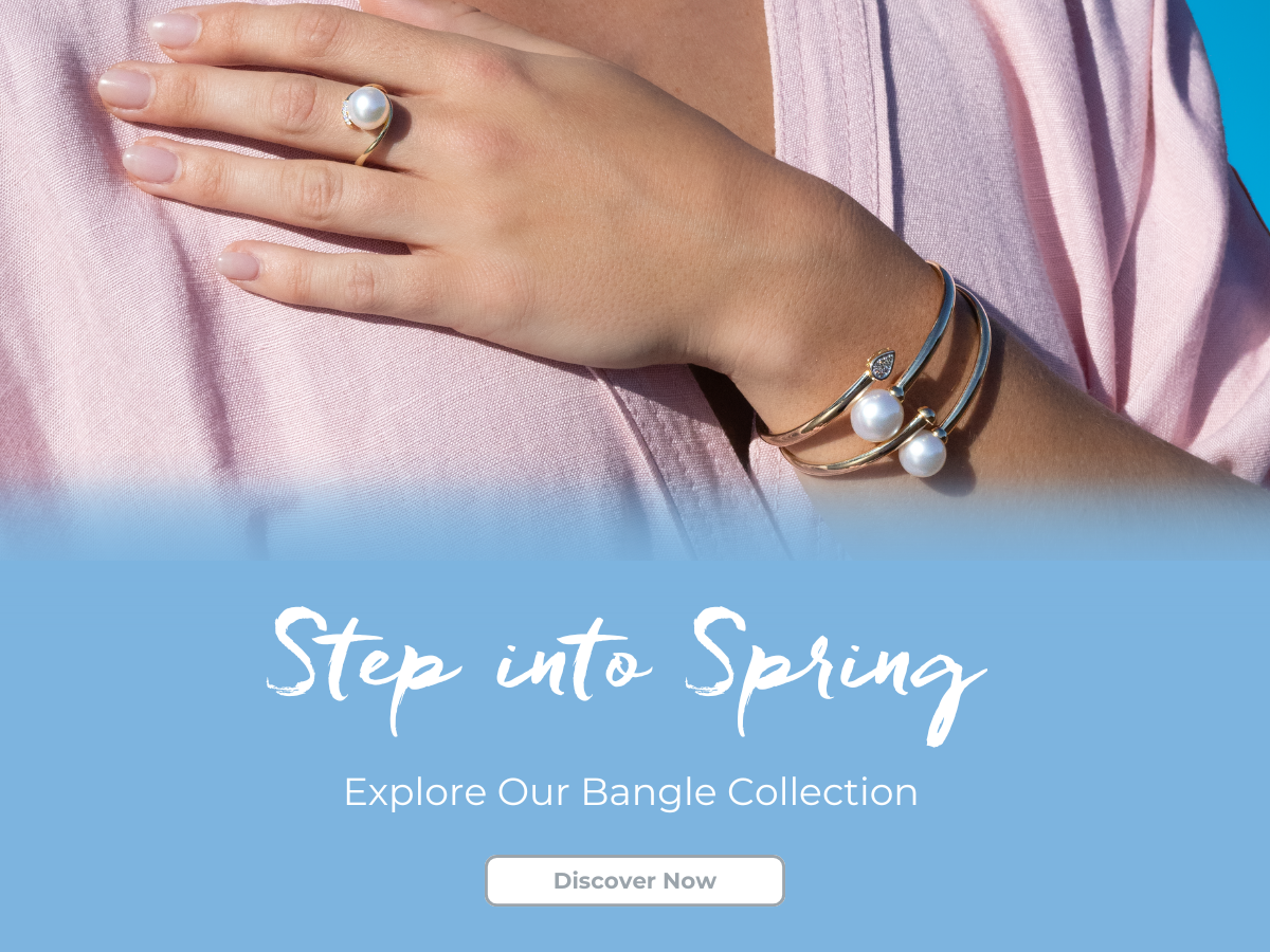 step into spring with pearl bangles