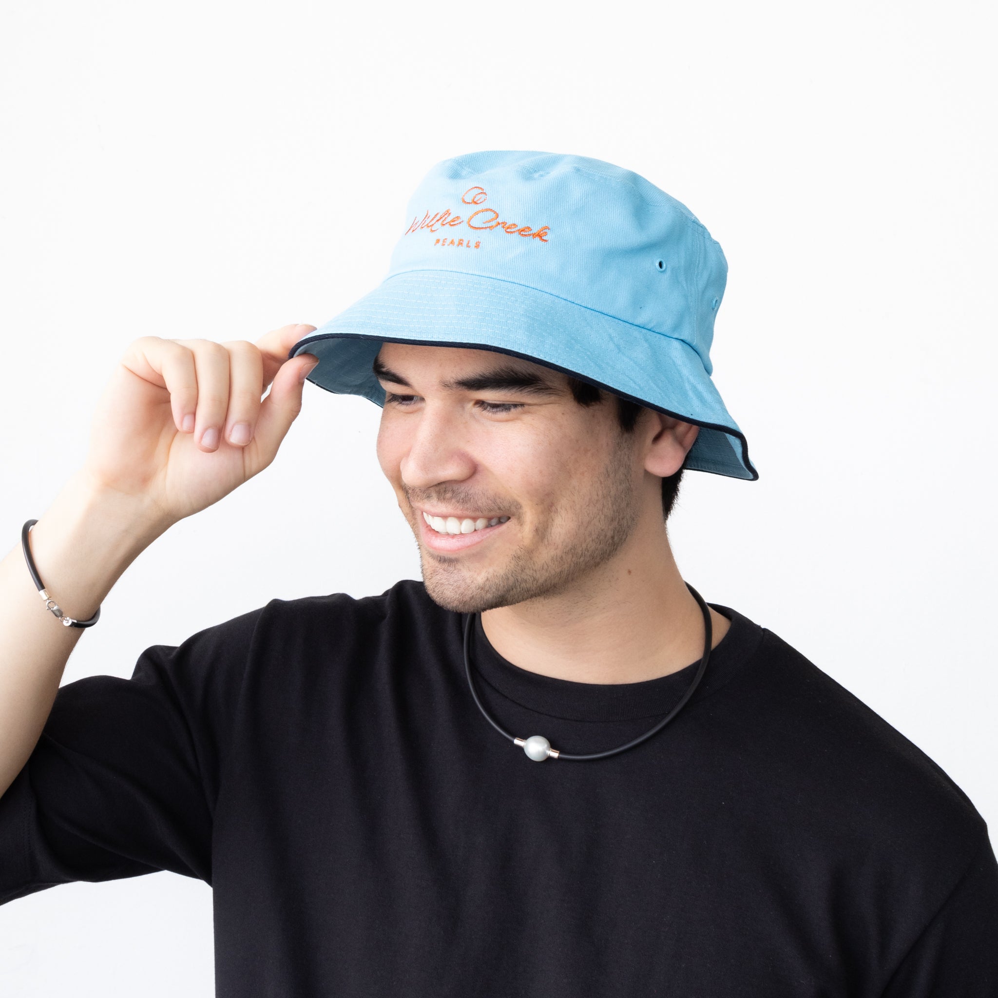 Willie Creek Pearls Blue Bucket Hat