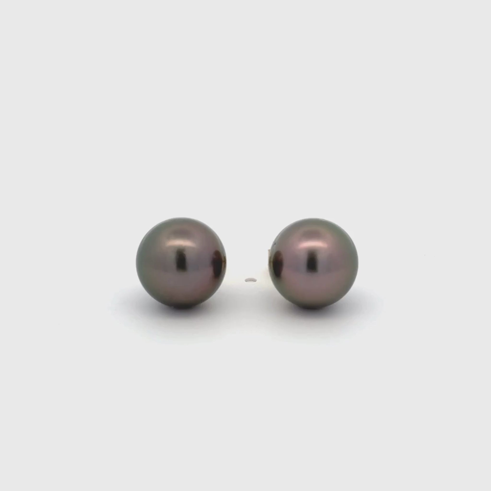 18K Yellow Gold Tahitian 11-12 mm Cultured Pearl Stud Earrings