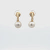 9K Yellow Gold Australian South Sea 8-9mm Cultured Pearl Drop Earrings