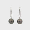 18K White Gold Tahitian 11-12mm Cultured Pearl Hook Earrings