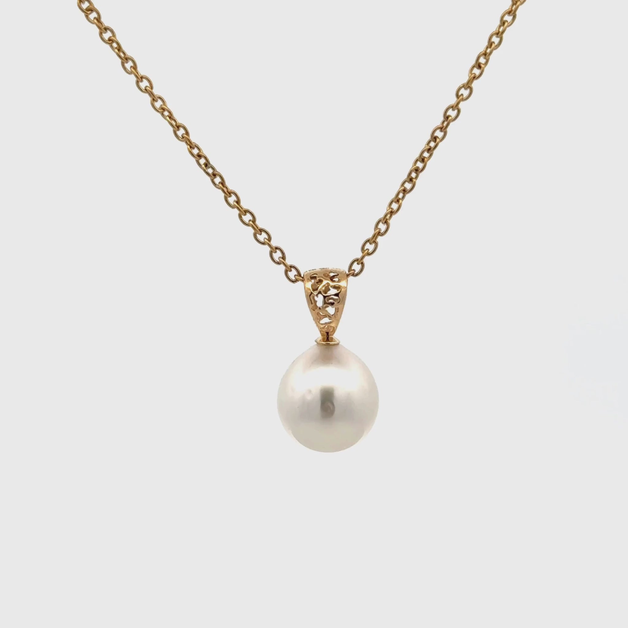 18K Yellow Gold Australian South Sea Cultured 10-11mm Pearl Pendant