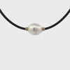 Sterling Silver and 9K Yellow Gold Australian South Sea Cultured 11-12 mm Pearl Neoprene Necklace - 2mm