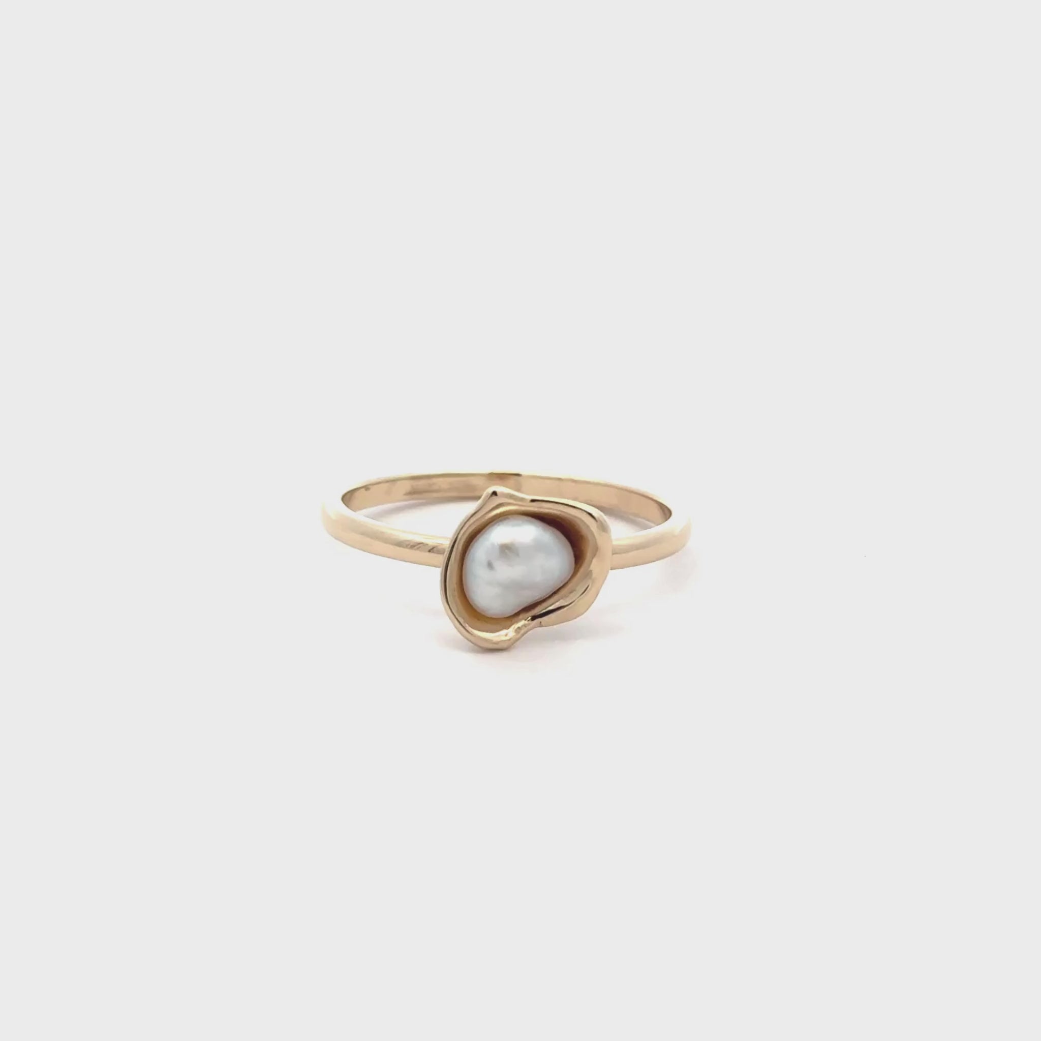 9K Yellow Gold Australian South Sea 0.2g Keshi Pearl Ring