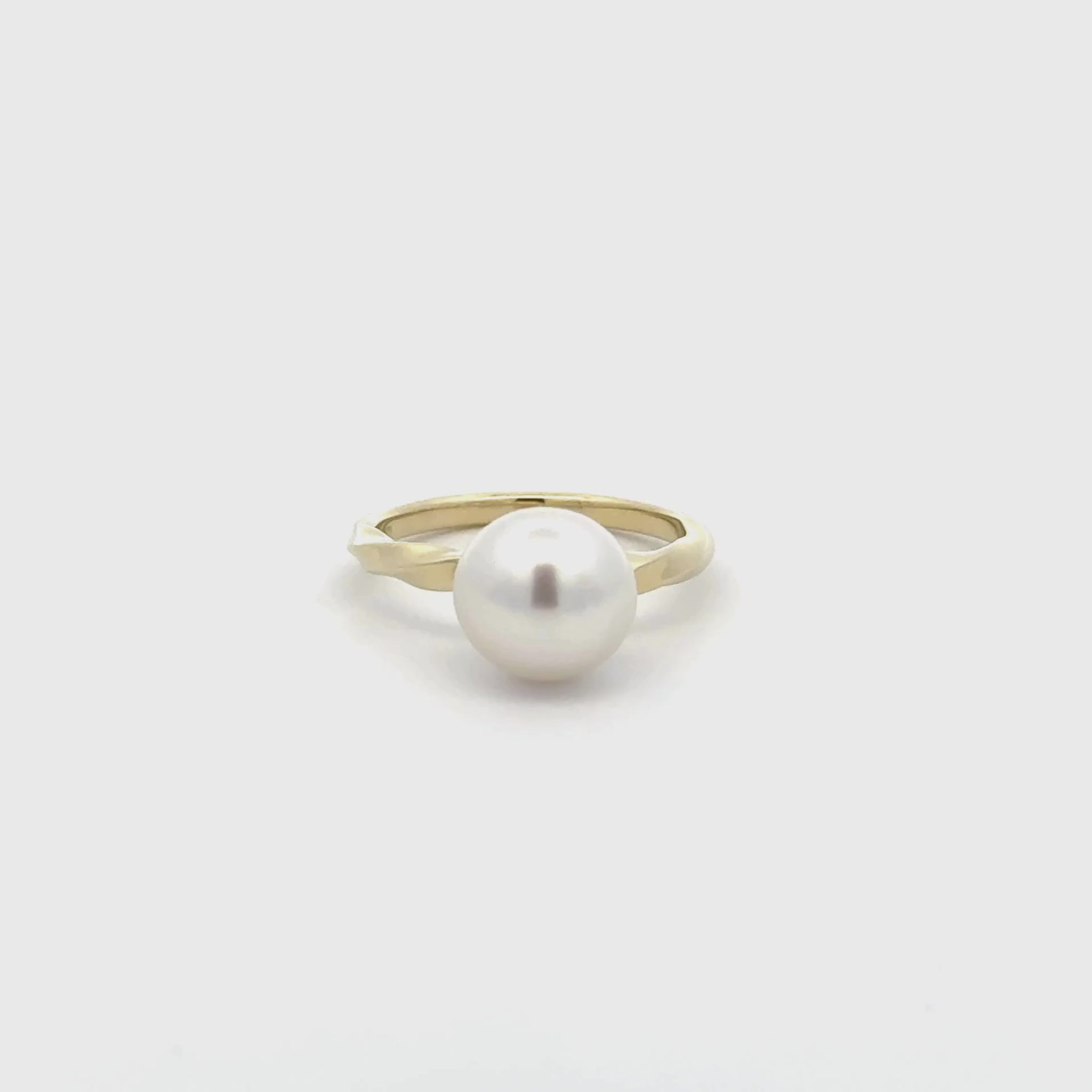 9K Yellow Gold Australian South Sea Cultured 9-10mm Pearl Ring Size N 1/2