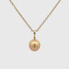 9K Yellow Gold South Sea 10-11mm Cultured Pearl and Diamond Pendant