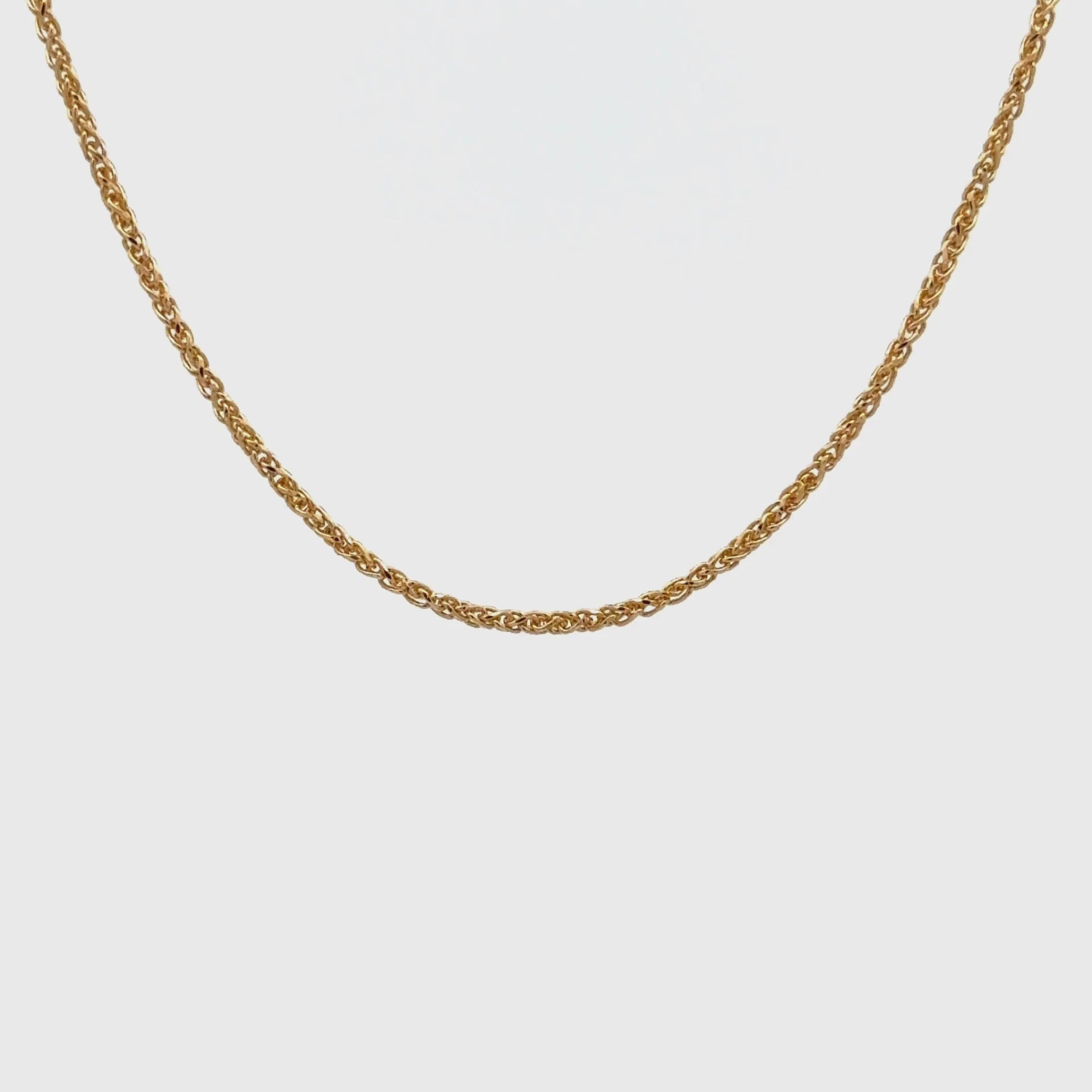 18K Yellow Gold 70cm Diamond Cut Foxtail Chain 1.2mm