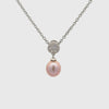 Sterling Silver Pink 8-9mm Freshwater Pearl & Swarovski Crystal Pendant