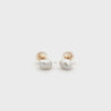 18K Yellow Gold Australian South Sea Keshi Pearl Stud Earrings with Silicon Backings