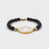 14K Gold Plated Stainless Steel, Agate and White Mother Of Pearl Bracelet