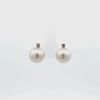 9K White Gold Australian South Sea 10-11mm Cultured Pearl and Argyle Diamond Stud Earrings