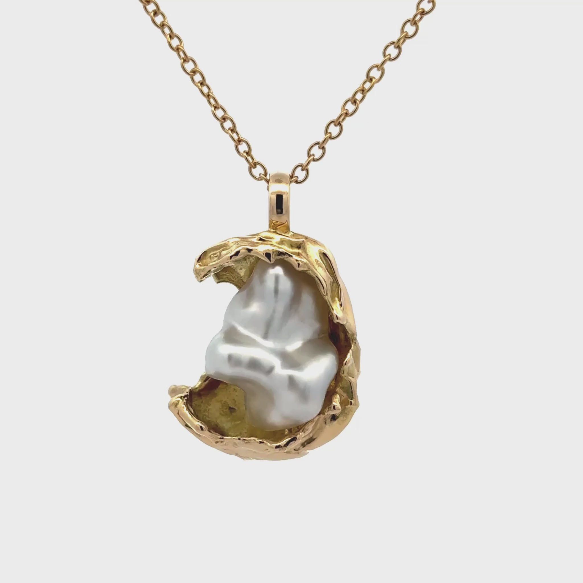 18K Yellow Gold Australian South Sea 2.3g Keshi Pearl Pendant