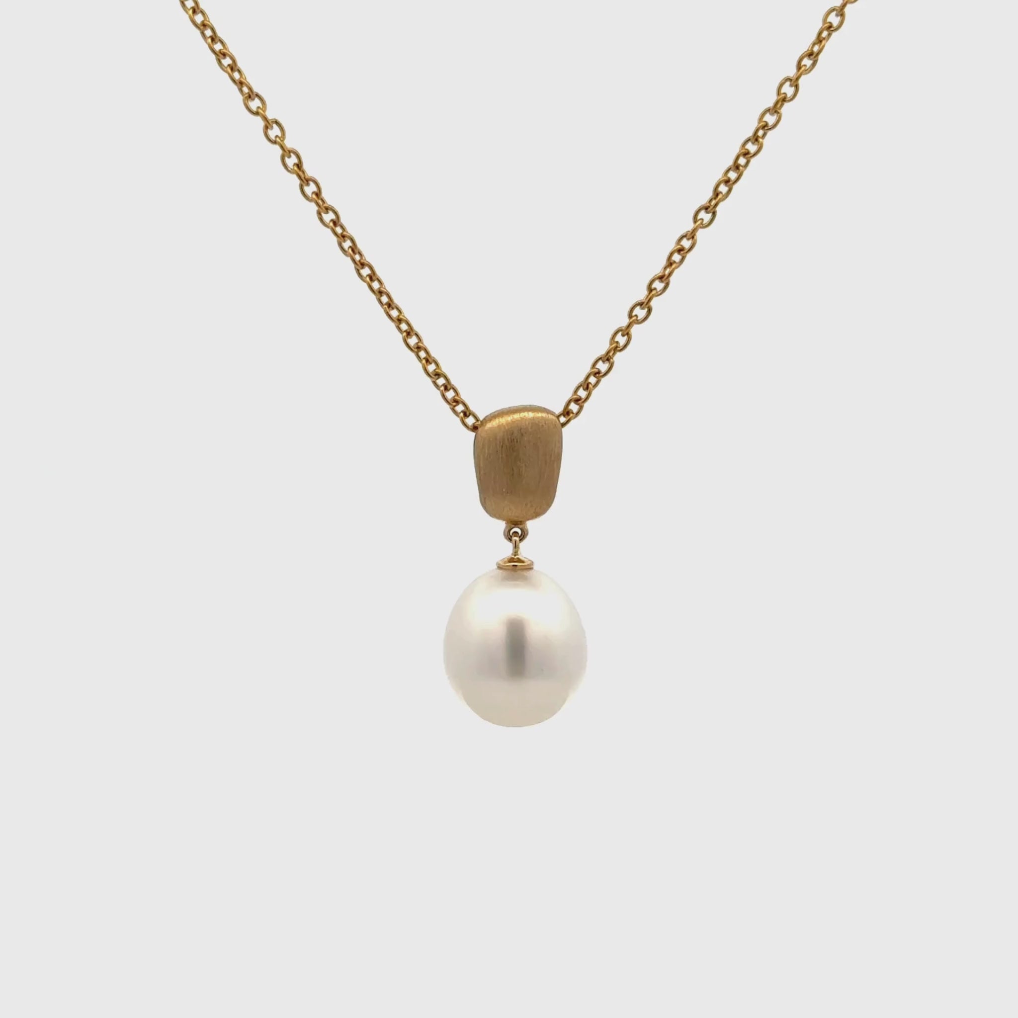 9K Yellow Gold Australian South Sea Cultured 10-11mm Pearl Pendant