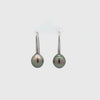 18K White Gold Tahitian 10-11mm Cultured Pearl Hook Earrings