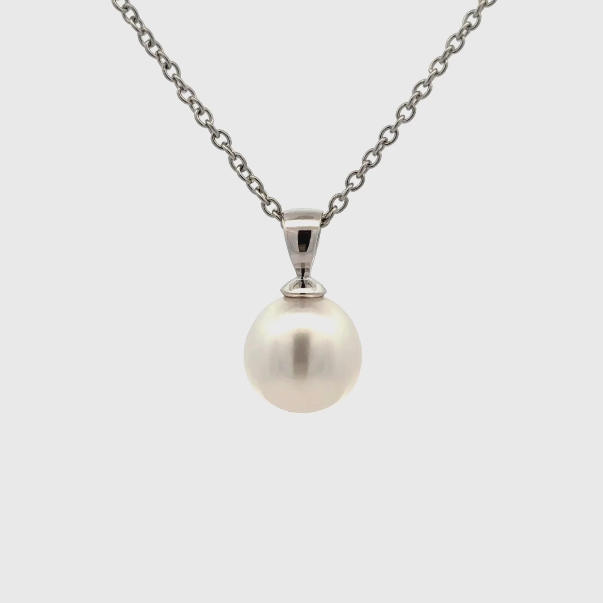 9k White Gold Australian South Sea Cultured 10-11mm Pearl Pendant