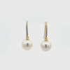 18K Yellow Gold Australian South Sea Cultured 10-11 mm Pearl and Diamond Hook Earrings